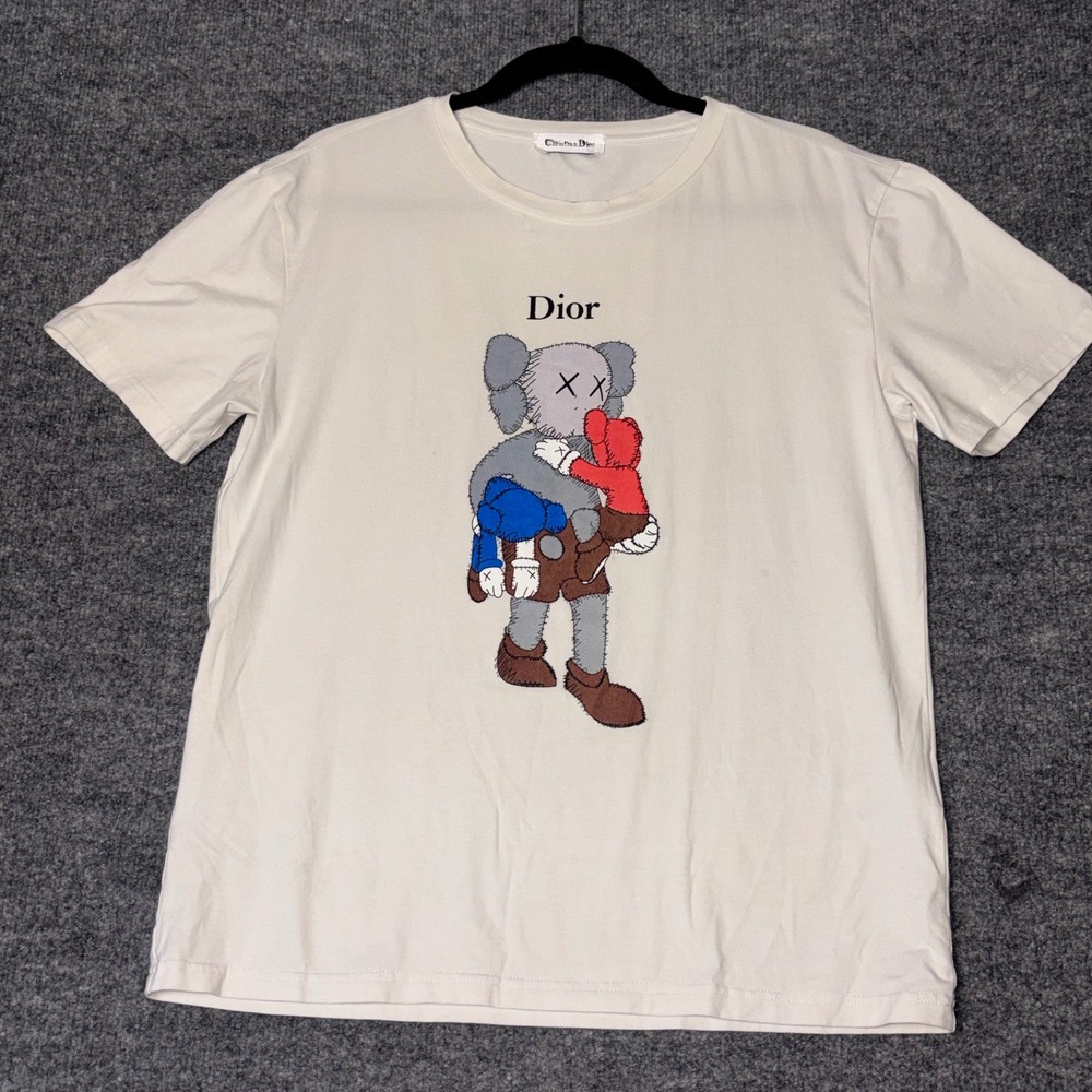 Christian Dior x KAWS Graphic T-Shirt Mens Large White Kim Jones Collaboration